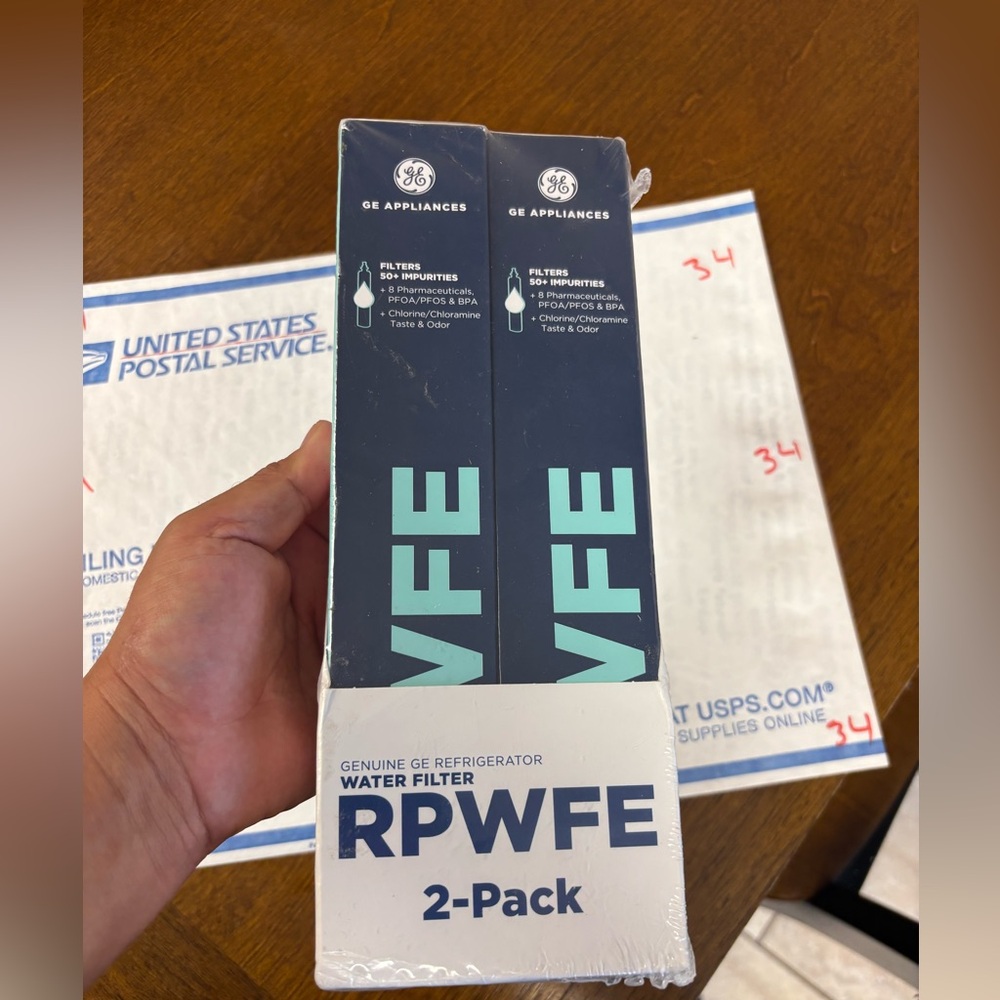 GE refrigerator water filters RPWFE. Price is for two together.